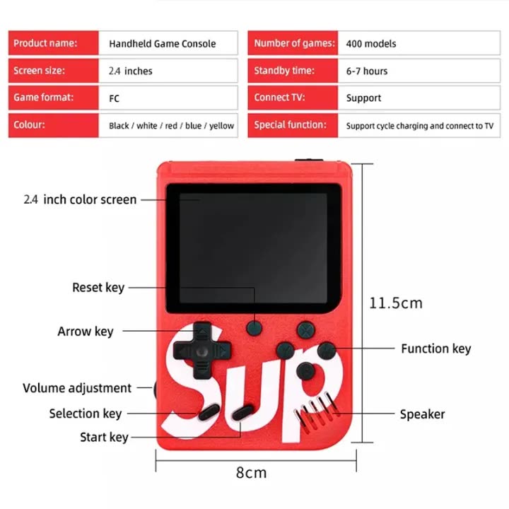 Sup Game Plus Console with Controller 400 Games in 1 Game box connect with LCD/LED/TV