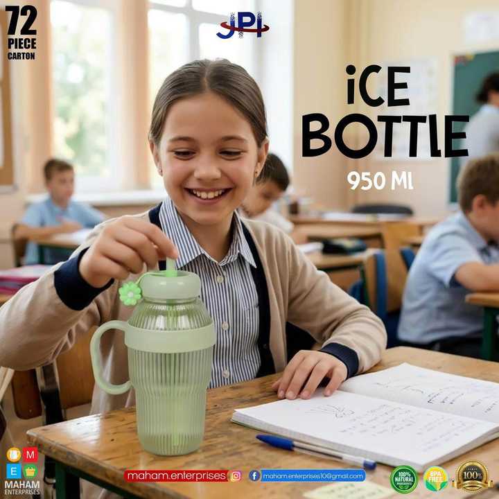 Ice Water Bottle – Leakproof Sports Water Bottle | BPA Free | Random Color