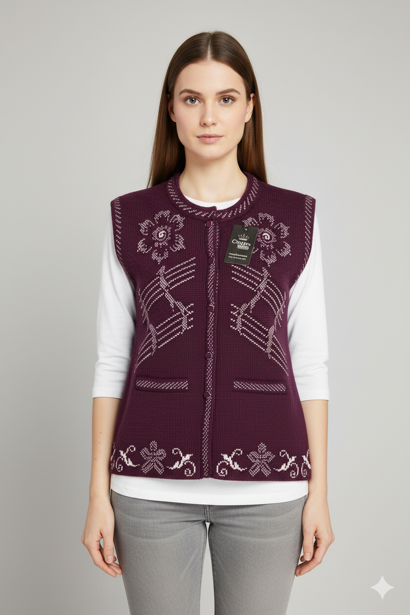Crystal Wool ladies Sweater without Sleeves