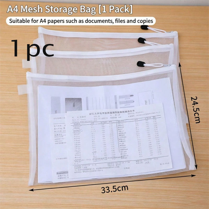 Mini Mesh Passport Cover Travel Zipper File Bag Portable Receipt ID Card Storage Bag Business Travel Organizer