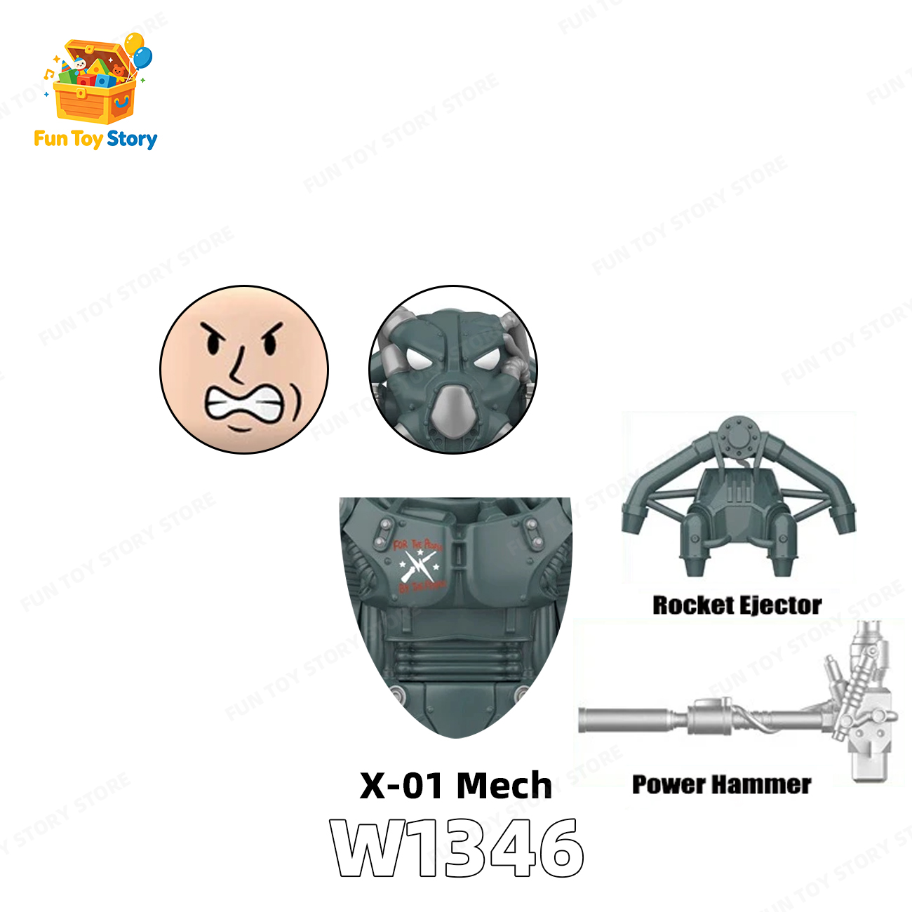 T60 Power Armored Officer Character Compatible with Third Party Models, Building Blocks, Toys, , and Enthusiasts' Collectio