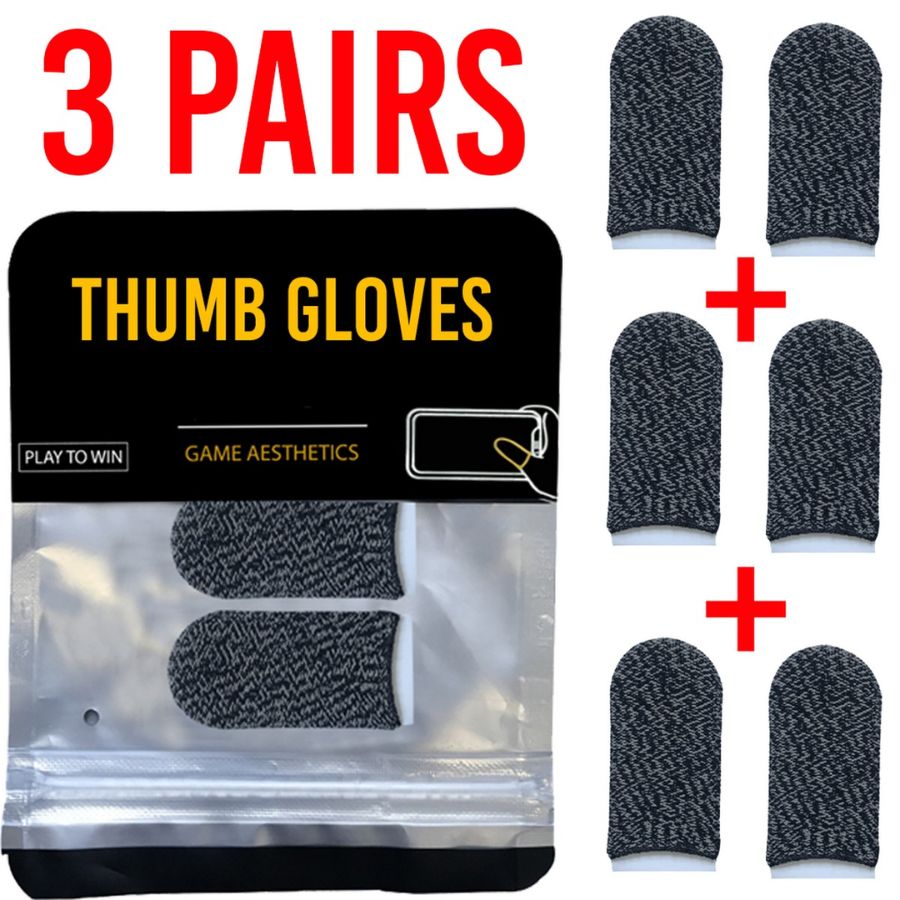 0.9🎮 Black Mobile Gaming Thumb Gloves | Finger Sleeves for Ultra Smooth Touch & Quick Response | Sweat Resistant Gaming Accessory for Better Control & Precision price in Pakistan