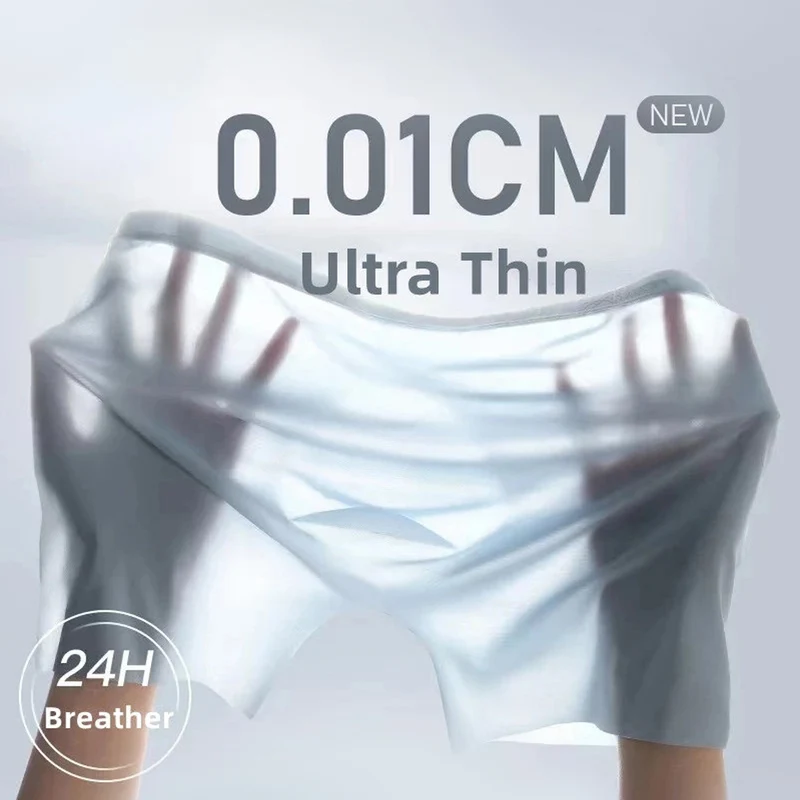 Mens Ice Silk Boxer Shorts - Seamless Ultra-Thin Quick-Dry Breathable Underwear, Anti-Chafing Stretch Briefs for Men
