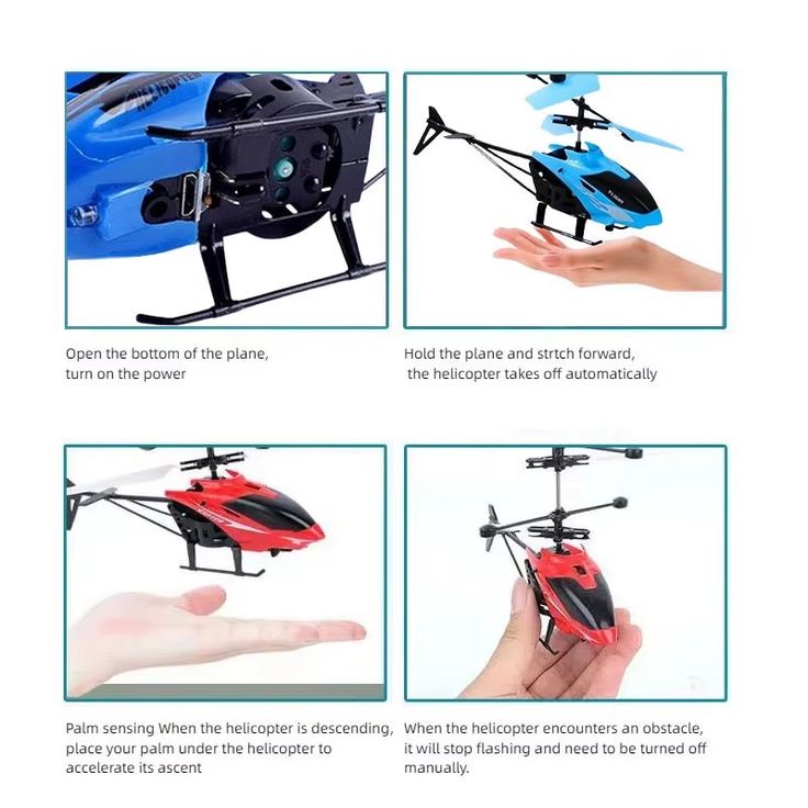 Exceed Green RC Helicopter Plane - Infrared Induction Hand Sensor Drone Toy with Remote Control & LED Light for Kids