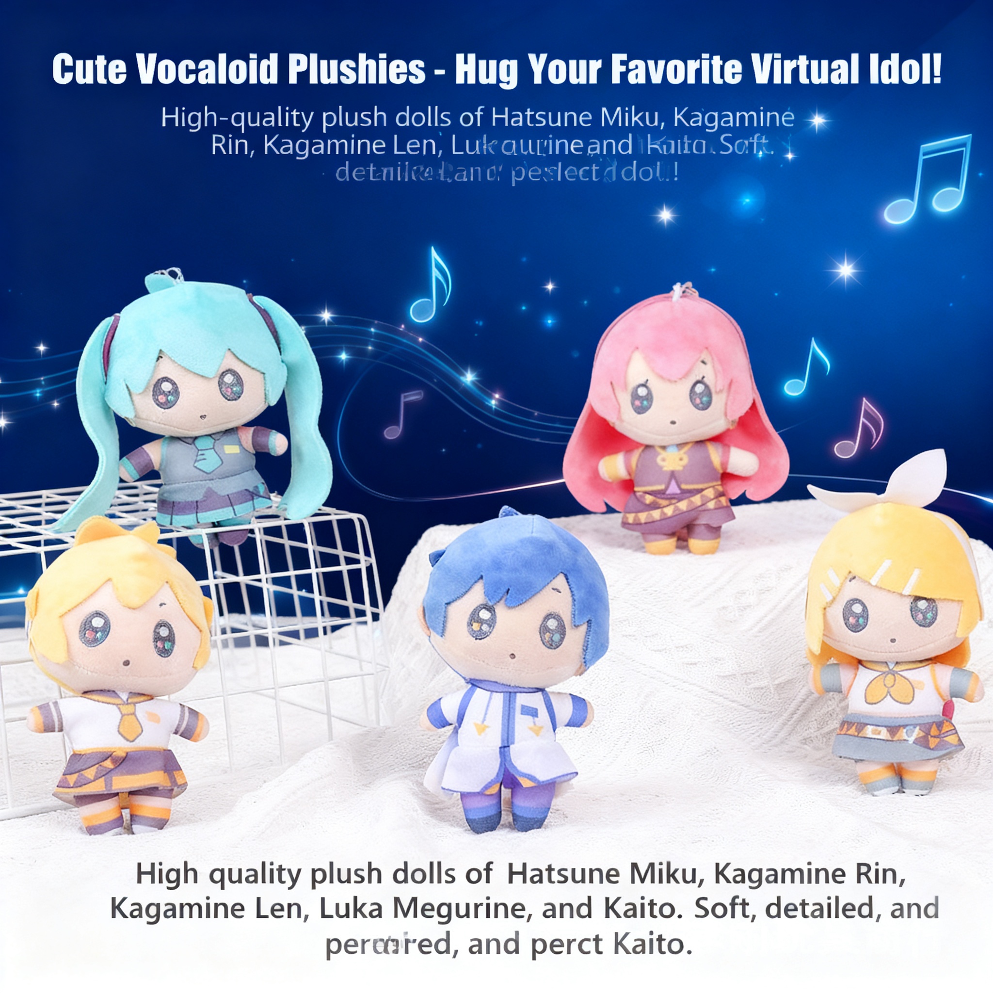 New Miku Hatsune Anime Cartoon Plush Doll Keychain Backpack Charm Stuffed Toy Claw Machine Prize Cute Figure Collectible 