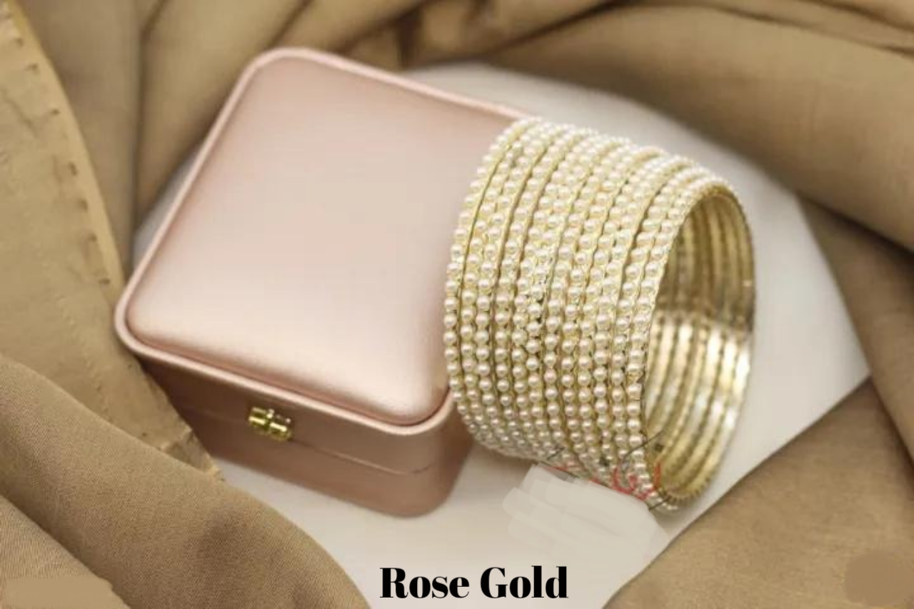 Bangles for girls| Elegant Pearl Metal Bangle For Girls and Women | Casual and Formal Wear | Metal bangles | pearl bangles for girls