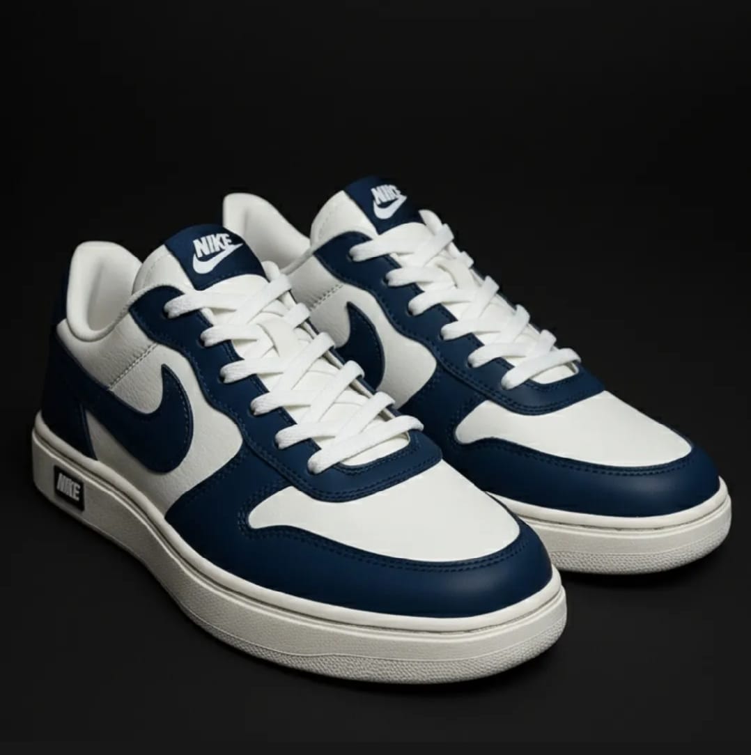 Men Trendy White Blue Sneakers Casual Sports Shoes Soft Cushion Lightweight Comfortable Fashion Footwear for Daily Use