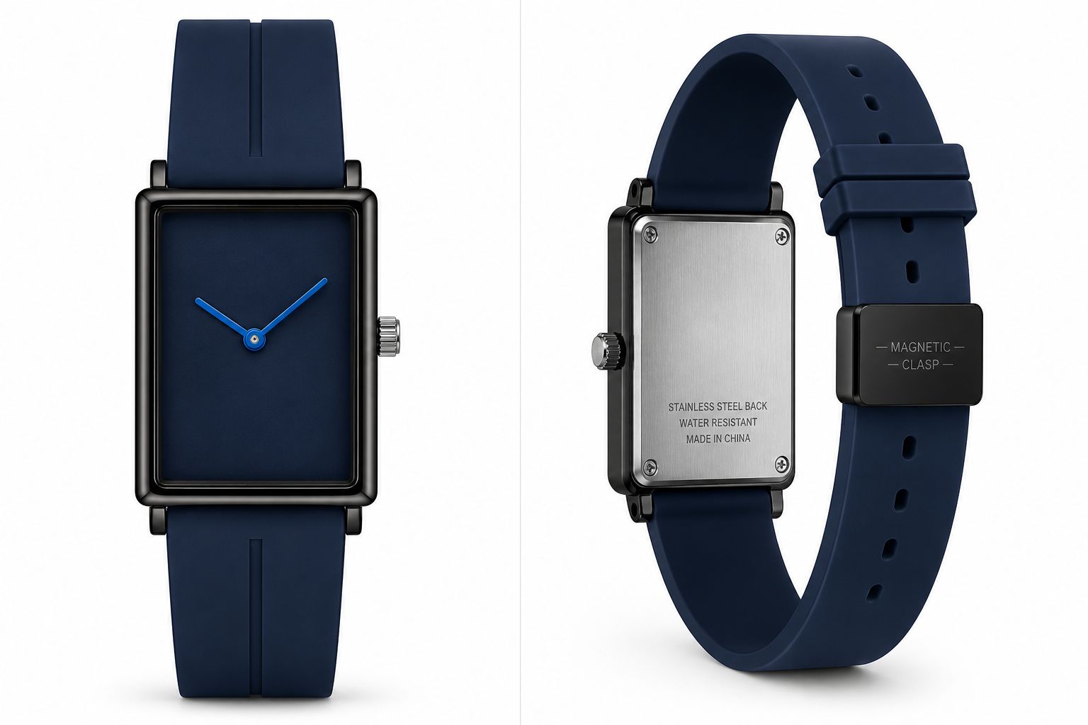 Elegant Vintage Rectangular Quartz Wrist Watch for Men