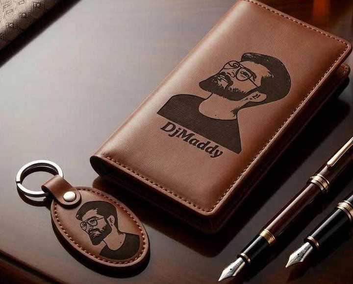 Customized Wallet for Men with Keychain | Personalized Name Leather Long Wallet | Birthday Gift for Husband Boyfriend