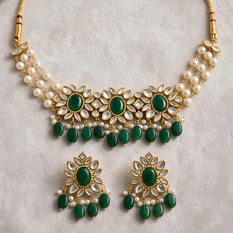 beautiful handmade kundan necklace set/casual jewelry sets