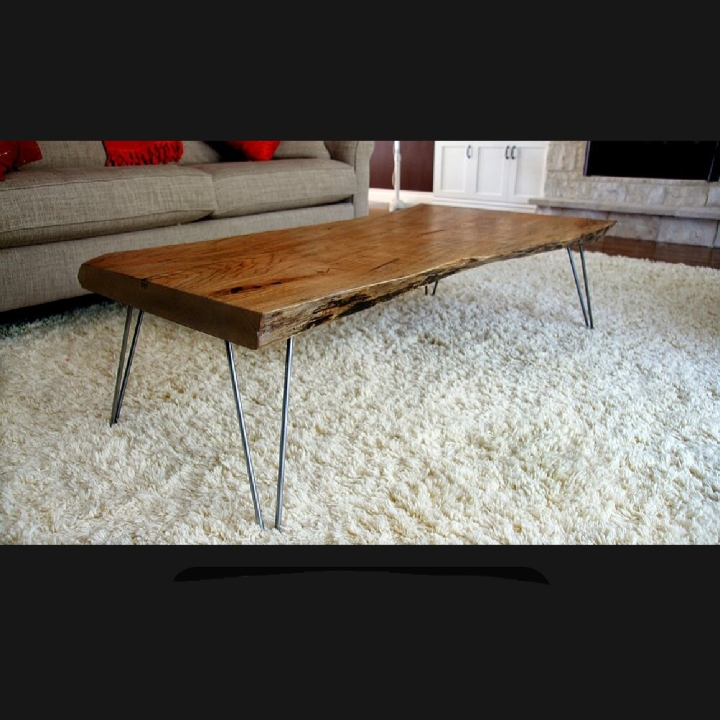 Live edge Coffee Table - Rustic Nesting Coffee Table - Mid Century Wood Slab Coffee Table with Hairpin legs - Retro Accent Center Table for living Room - Old Elm End Wooden Coffee/Side Table for Sofa -  Handmade Round Coffee Table