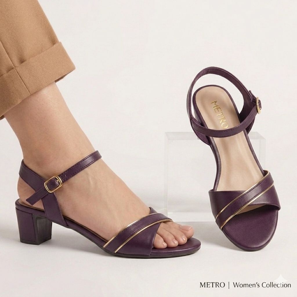 Branded Elegant Crossover Block Heel Sandals for Women - Stylish Comfortable Daily & Formal Block Heel Sandals for Ladies