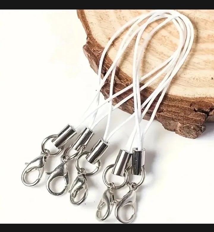 10 pcs trendy lanyard mobile charms string , cute beaded phone strap , mobile keychain