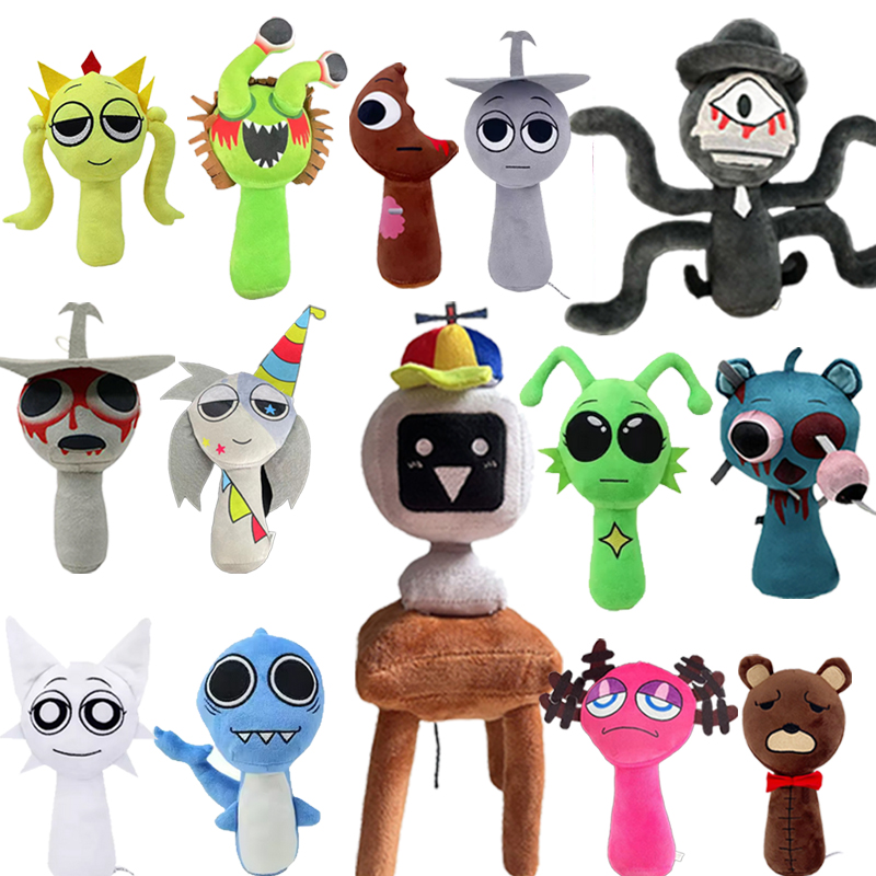 */New Sprunki Plush Toys Game Plush Sprunki  Plush Doll Sprunki Game Cartoon Kid Birthday  Stuffed Dolls Christmas 