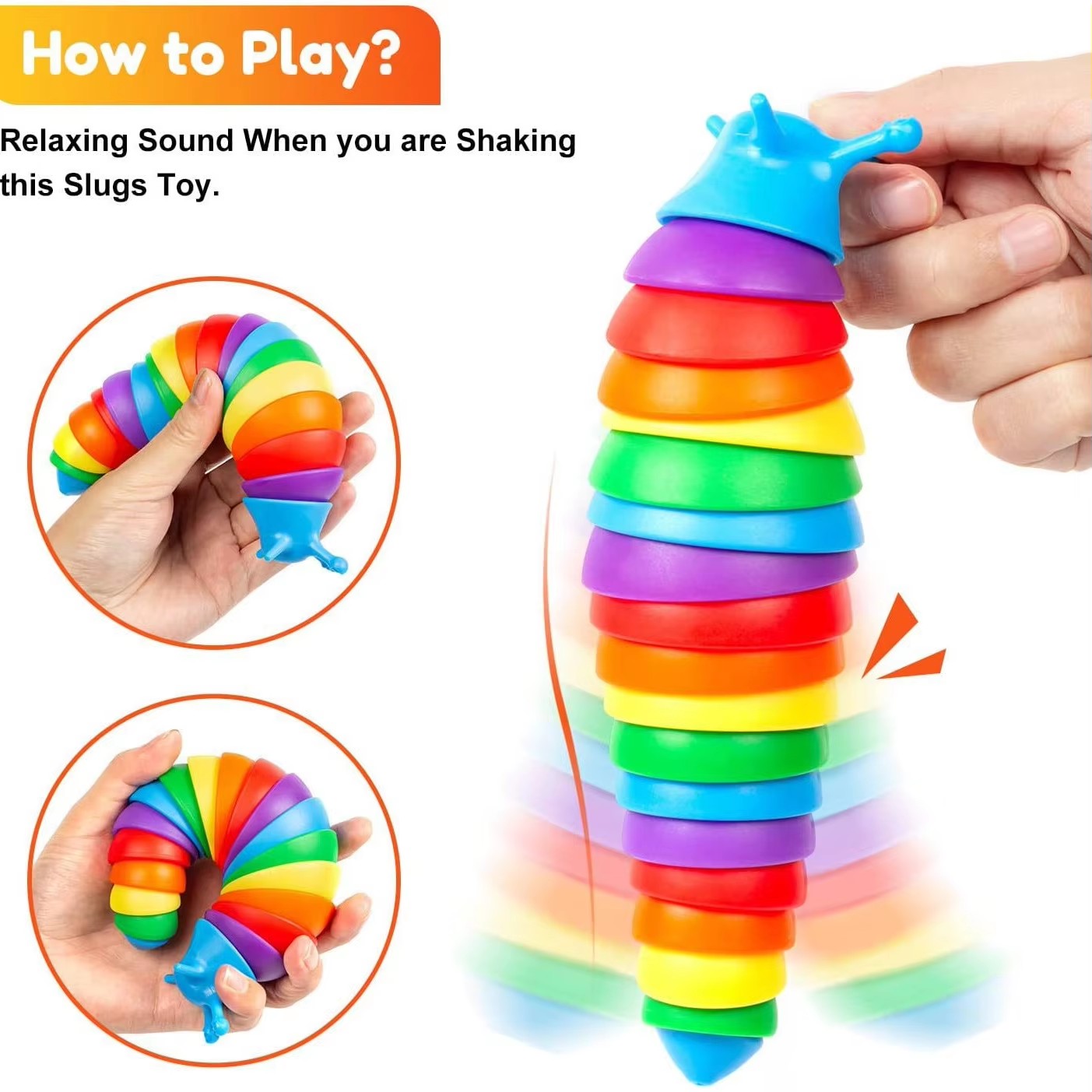 1Pcs Random Colorful Slug Caterpillar Stress Relief Toy Strange Slug Puzzle Simulation Decompression Toy 29 1Pcs Random Colorful Slug Caterpillar Stress Relief Toy Strange Slug Puzzle Simulation Decompression Toy