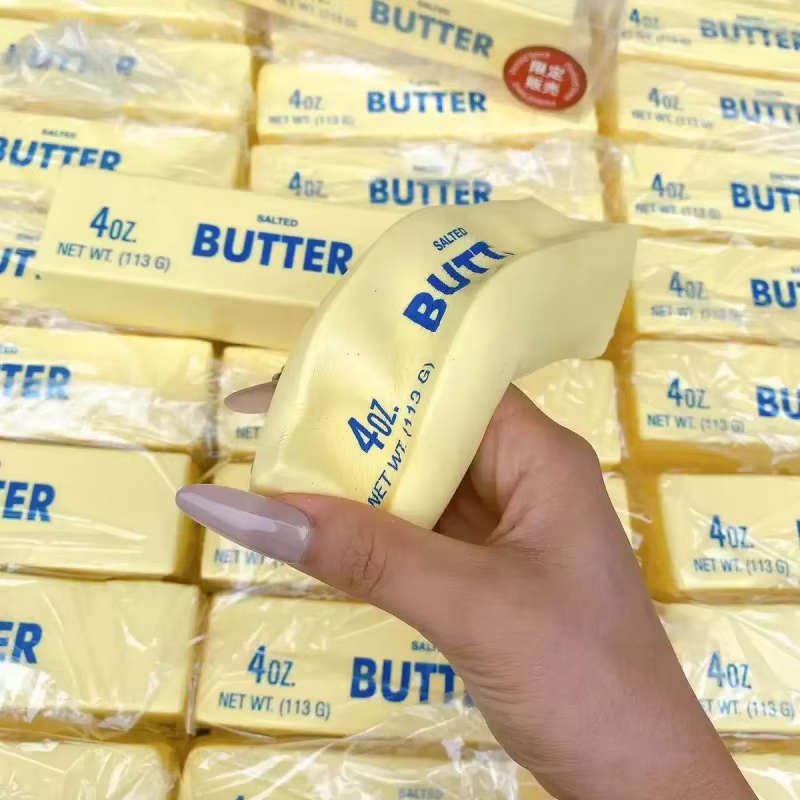 1PC Soft Slow Rebound Butter Stick Realistic Silicone Squeeze Stress Relief Gadget Desk Office Accessory Funny Anti-Anxiety 