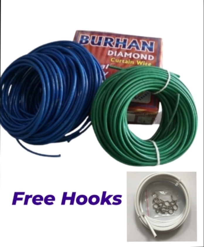 curtain spring wire pvc coated,parda spring, curtain spring wire pvc coated with hooks, 5 Mtr curtain spring wire pvc coated, curtain rod spring, curtain for window spring wire pvc coated, curtain for doors spring  wire pvc coated, curtain hang spring wir