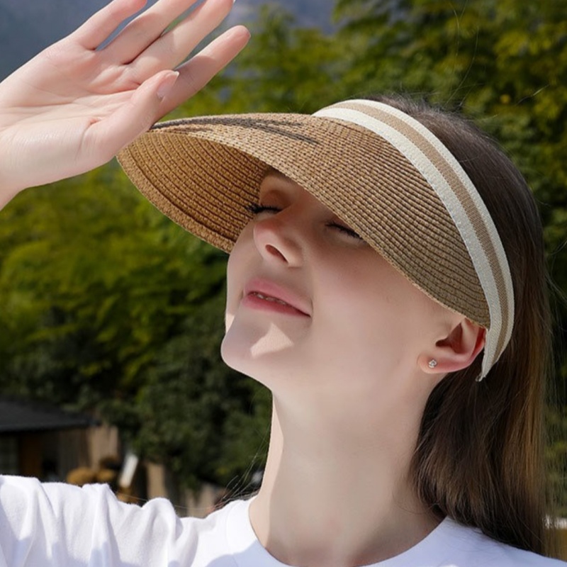Wide Brim Vintage UPF Sun Hat Summer Beige UV Protection Cap Y2K Holiday Beach Hat, Fashion Hat for Women Essential for holidays