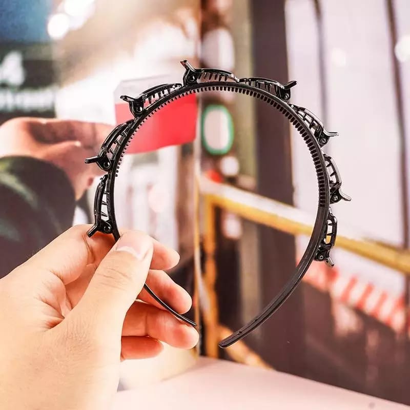 Hairstyle Twister Hair Band Double Bangs with Clip for Women & Girls