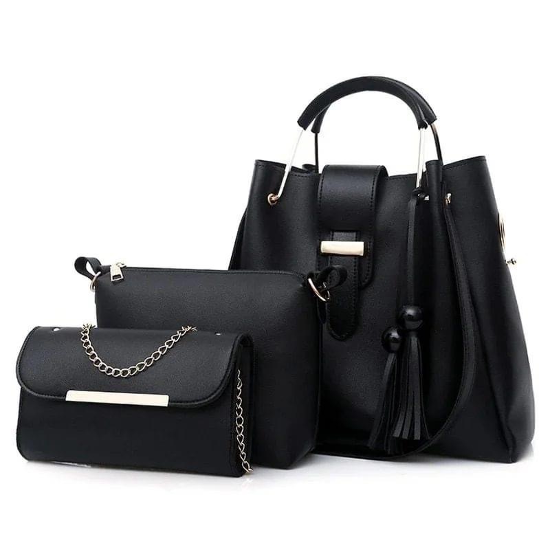 Ladies hand bag 3pc Pu leather