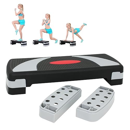 68Cm Steppers for Exercise Workout - Adjustable Step Aerobic Stepper Platforms Fitness, Workouts, Yoga, Cardio Exercise, Home & Gym Equipment Non Slip 10cm 15cm