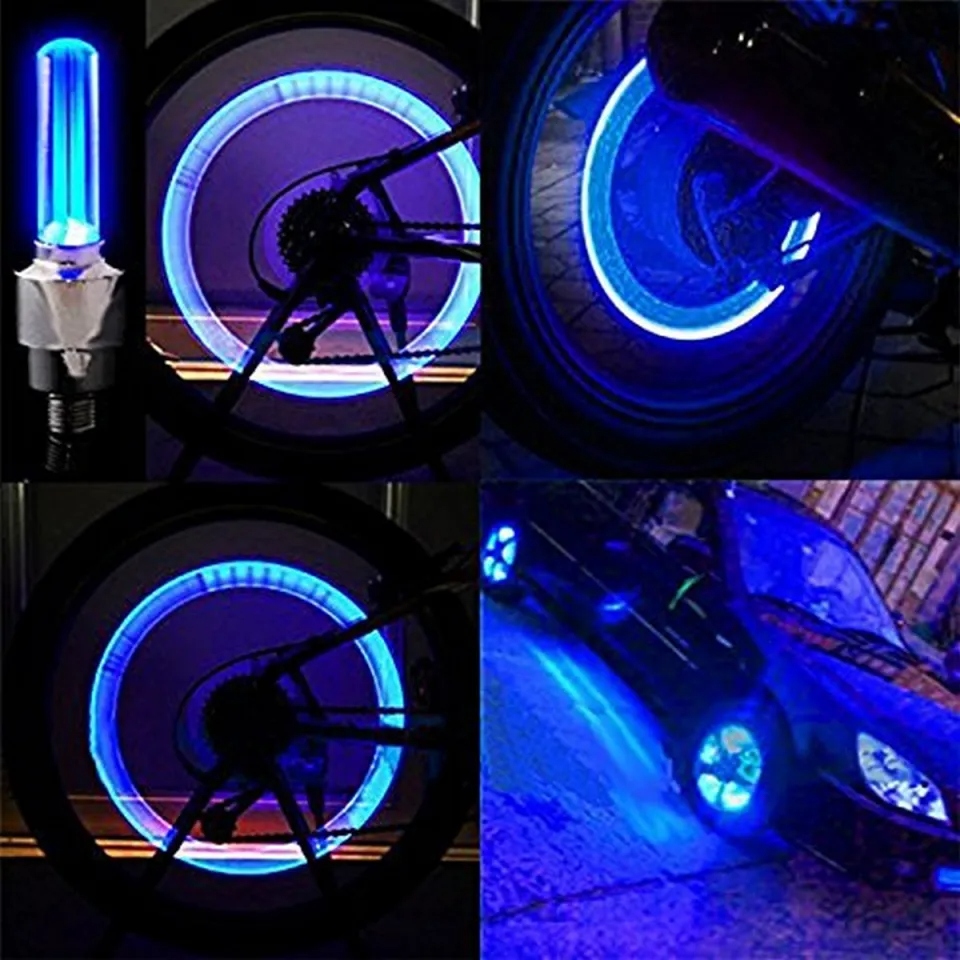 Motion Activated Glow Bike Flashlight Car Motorcycle Cycle Tire Valve Caps Wheel Light Amazing Fantastic Bicycle Accessory Leds For Night Safety 2pcs