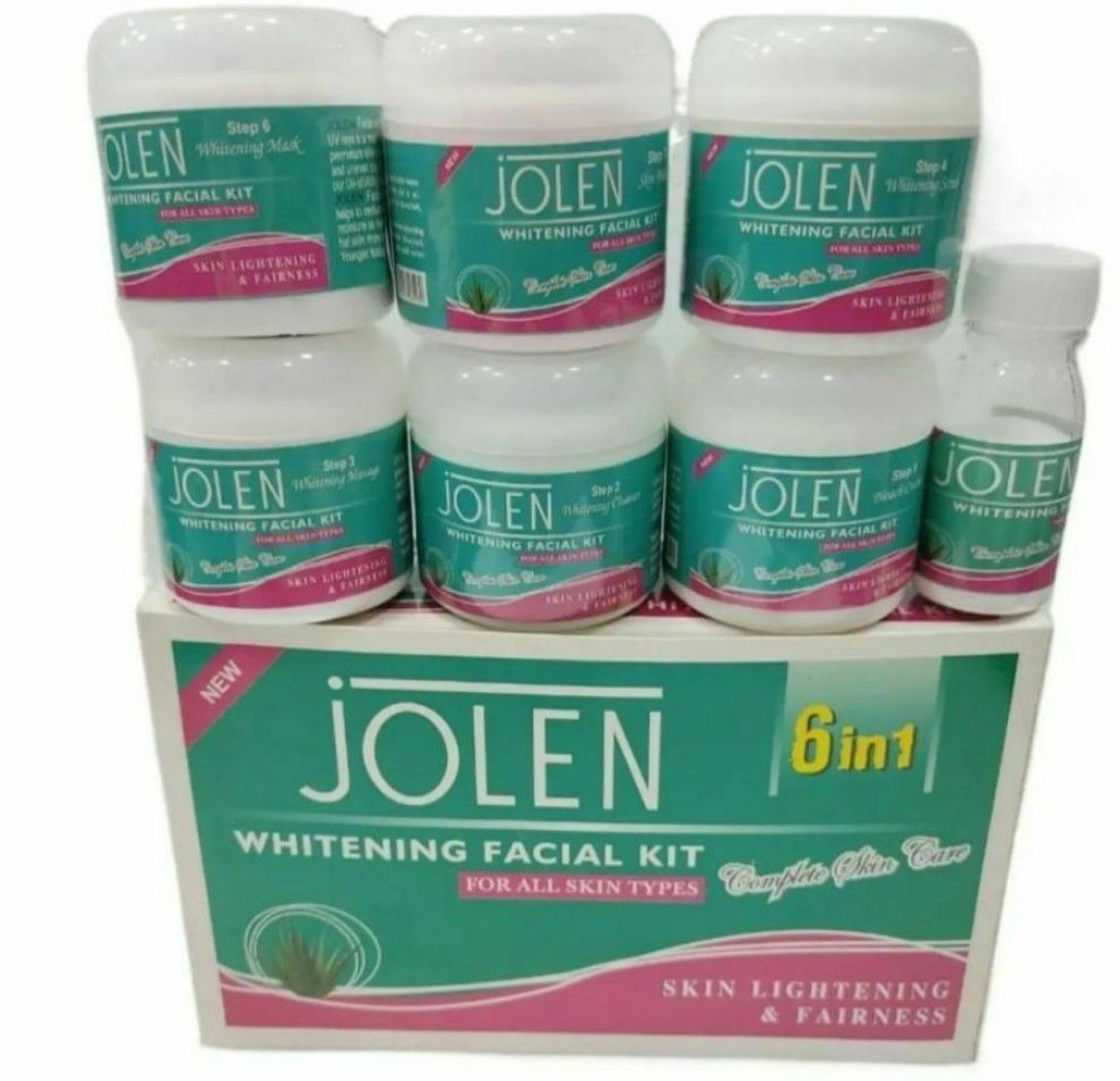 Jolen 6 Steps Complete Lightening and Fairness Facial Kit 100 ml Whitening Facial Kit For All Skin Types