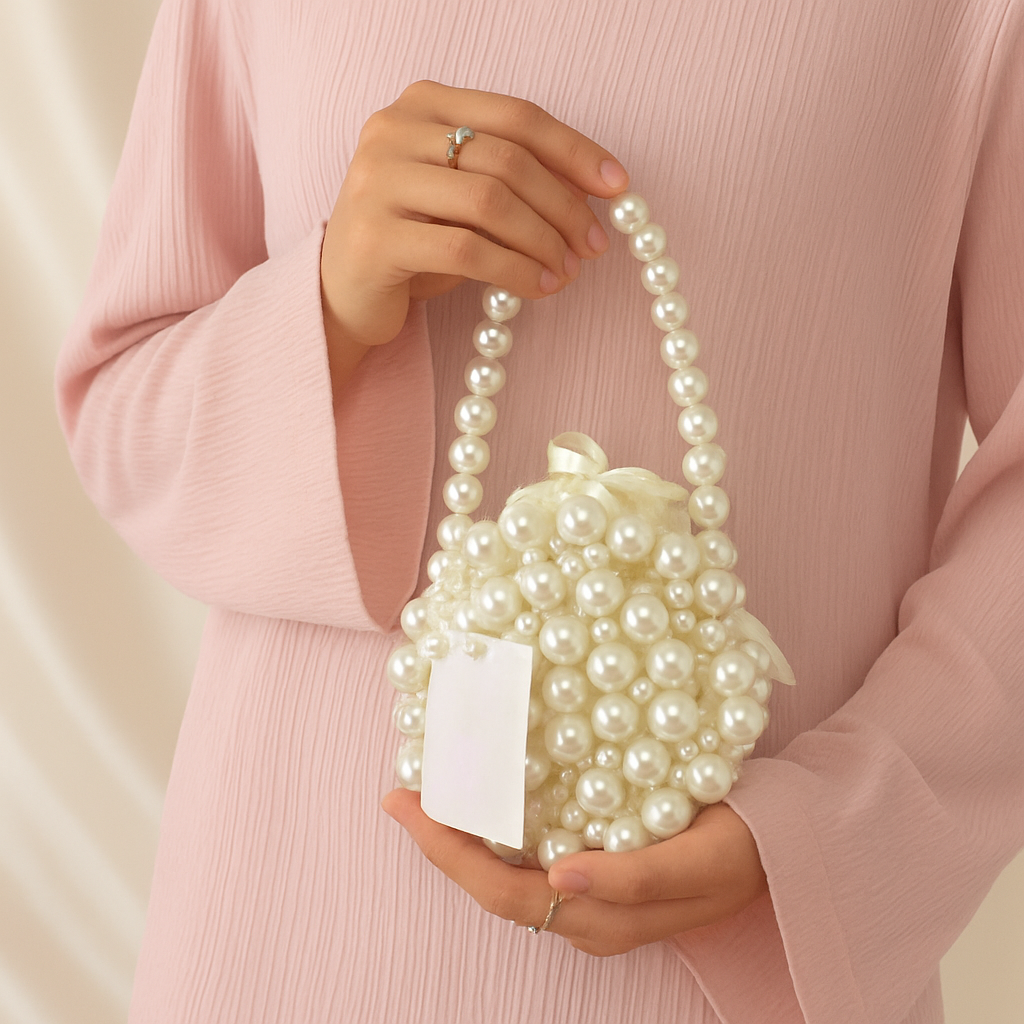 Elegant Pearl Beaded Handbag – Luxury Evening Clutch
