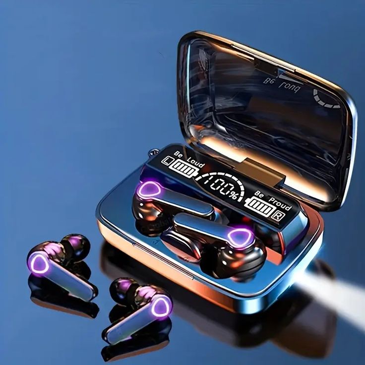M10/M19/M25/X55/895B/M90/Air 31 TWS Wireless Bluetooth Earbuds - ENC Noise Cancellation, LED Display, Touch Control, Gaming Mode, Waterproof Headphones with Charging Case Compatible for Android & All Devices