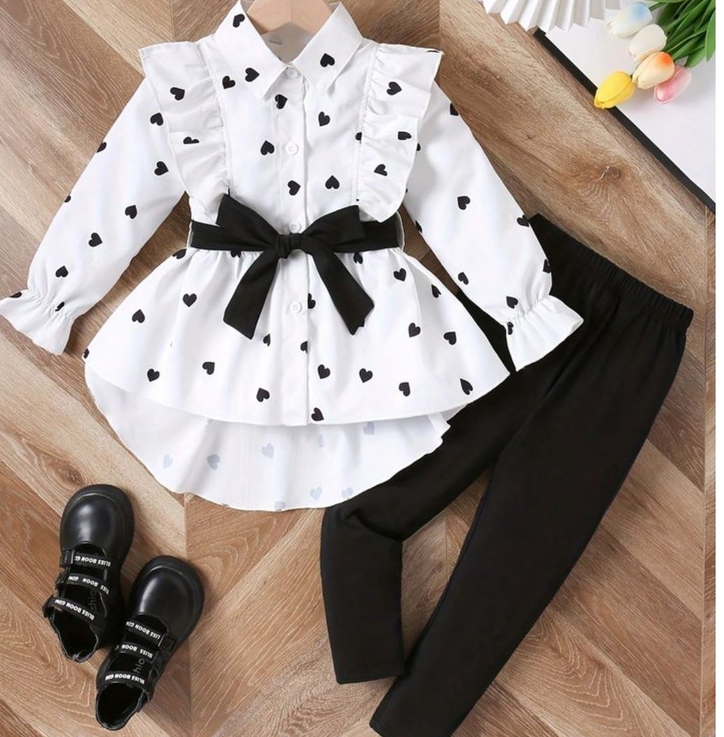 baby girl black 🖤 print dress