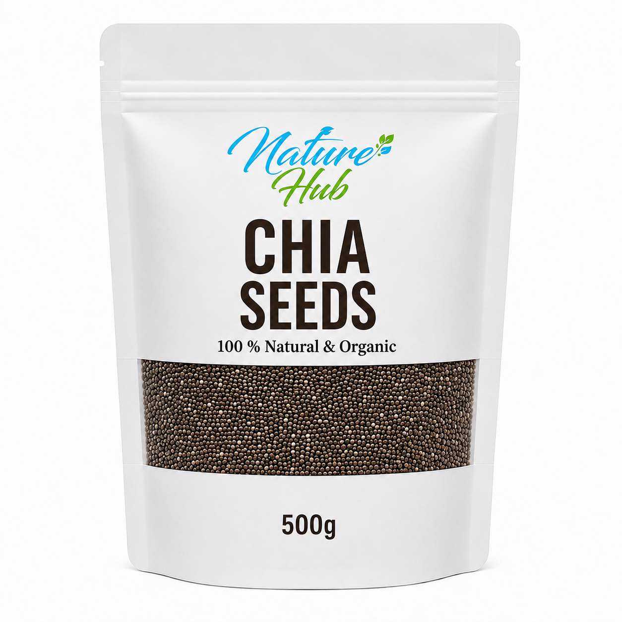 Nature Hub Chia Seeds 100% Natural & Organic | Superfood Rich in Fiber, Omega-3 & Protein | 50g | 100g | 250g | 500g | 1kg