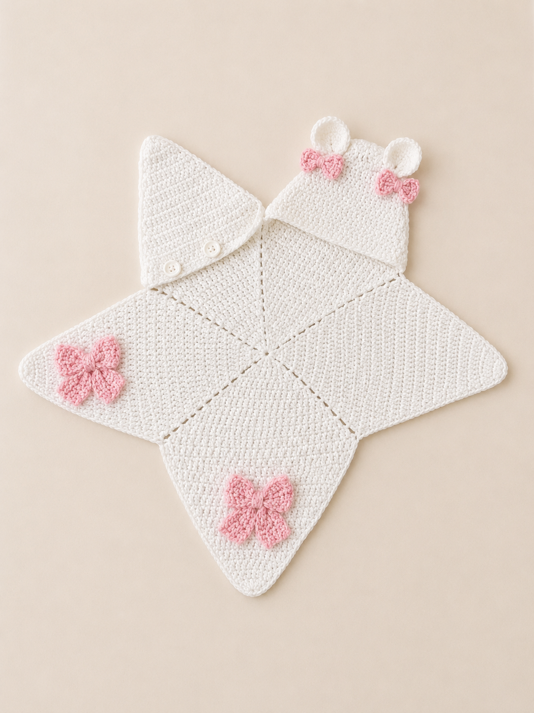 Baby Crochet Star Pocket Blanket Swaddle Suit