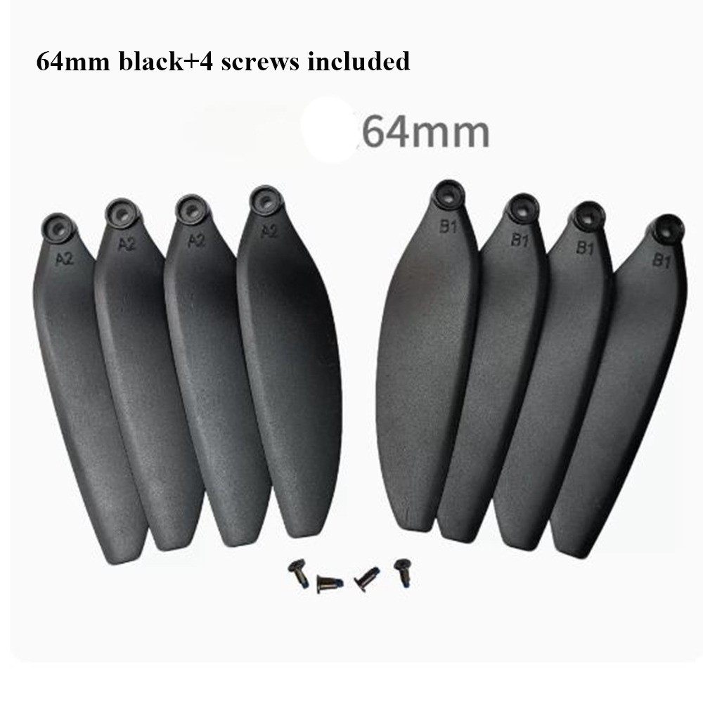 64mm/70mm Universal Folding Propeller Blades Plastic Black Remote Control Parts 64mm/70mm Quadcopter Spare Blade