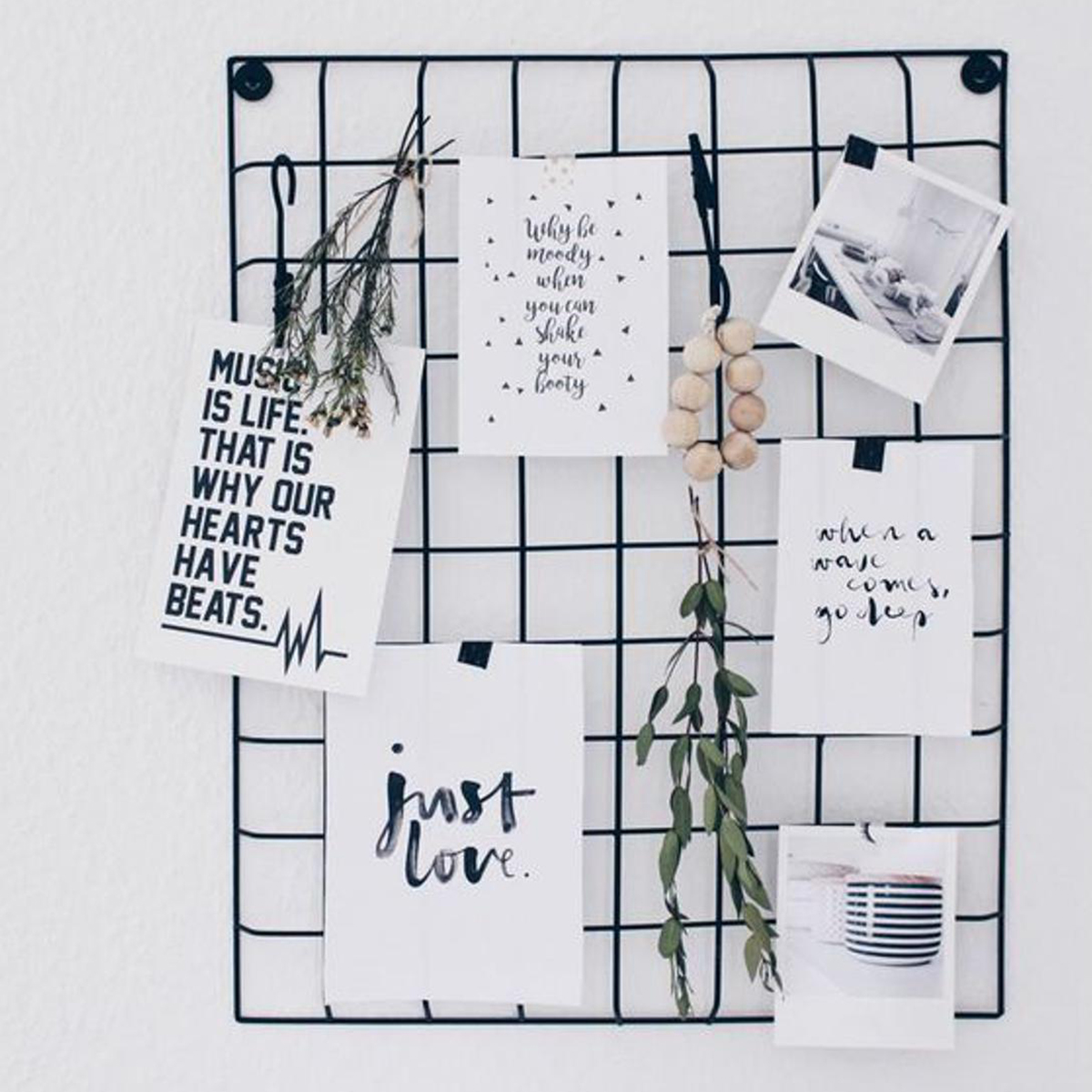Metal Mesh Grid Panel Wall Decor - Multi-Function Organizer for Home Display