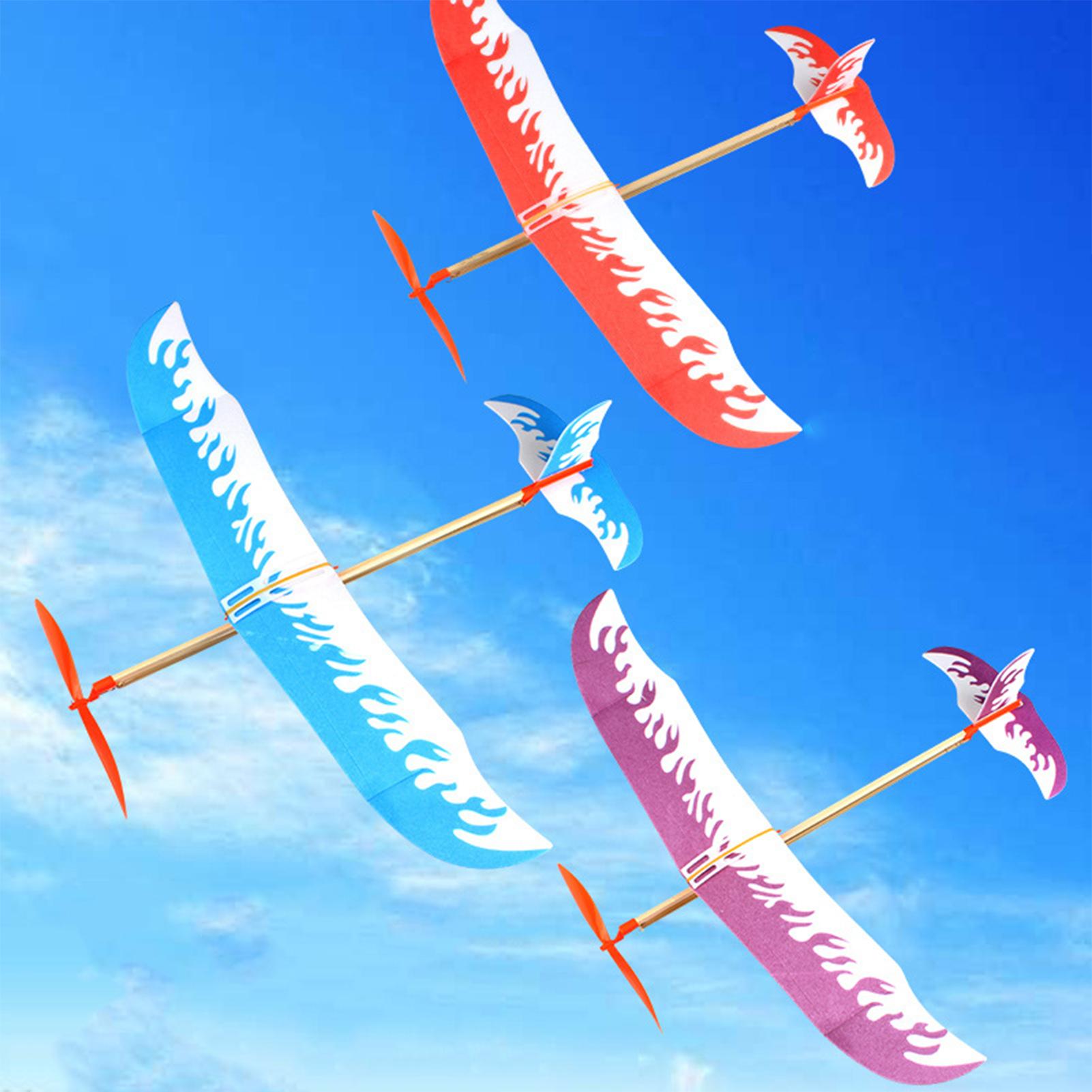  Band Powered Airplane  Band Powered Airplane Kit Glider Toys Aircraft Games Play for Sports Kids Girls Boys Outdoor