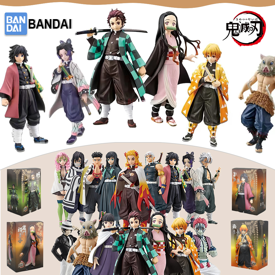 15cm Anime Demon Slayer Figure Doll Toy Nezuko Tanjirou Zenitsu Inosuke Kyoujurou Shinobu Giyuu Qposket Model Toy 