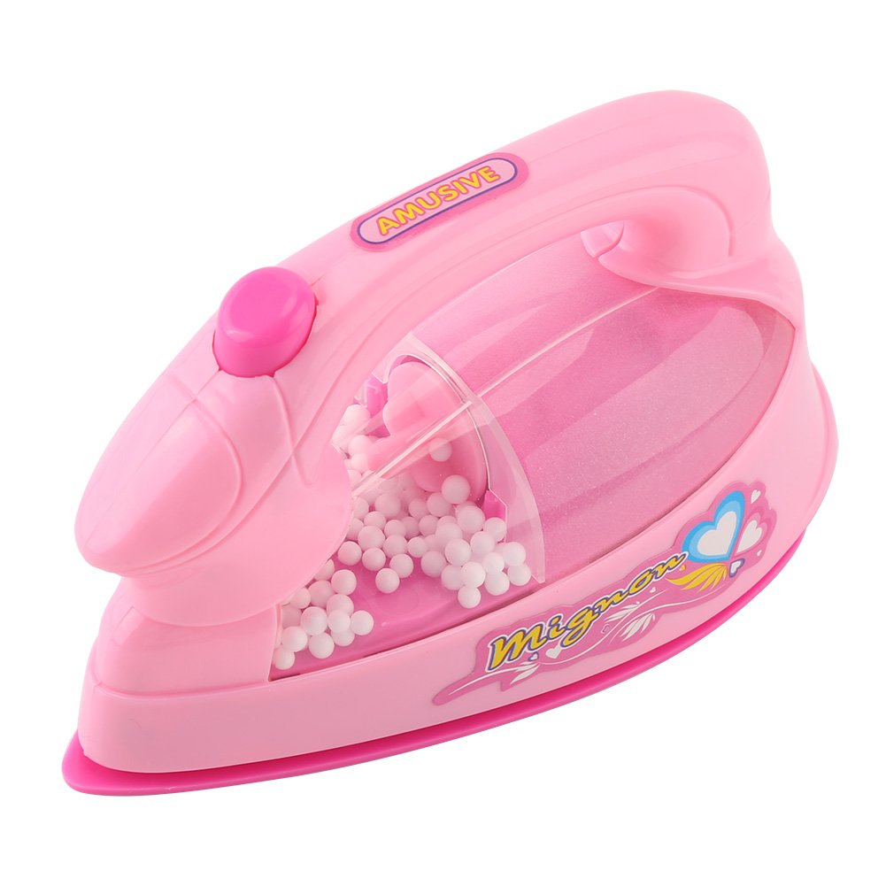 Mini Electric Iron Toy Plastic Pink Kids Children Baby Girl Pretend Play Home Appliances Toy for Kids