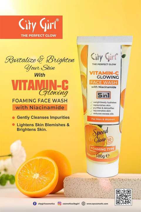 City Girl Face Wash 100ml | Foaming Face Wash for Men & Women | Lemon, Aloe Vera, Charcoal, Rice & Vitamin C | 7 Variants