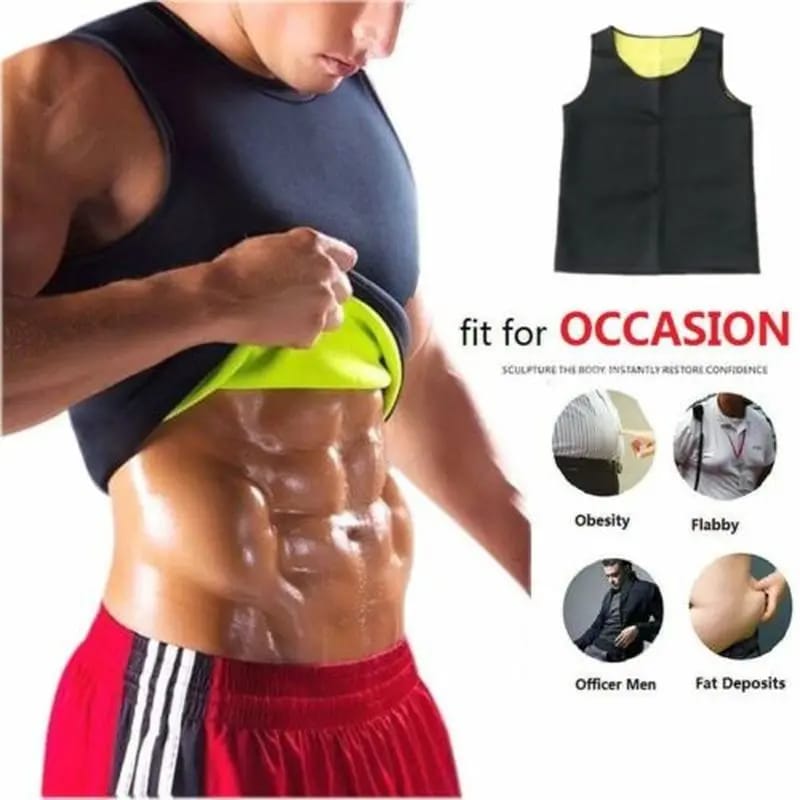 Best Men's Slimming Shirt | Neoprene Body Shaper | Weight Loss & Belly Fat Burner | Hot Shaper Compression Shirt | Thermal Body Warmer for Gym & Fitness | Zipper Chest Shaper | Affordable Full Body Slimming Shirt"/Body warmer