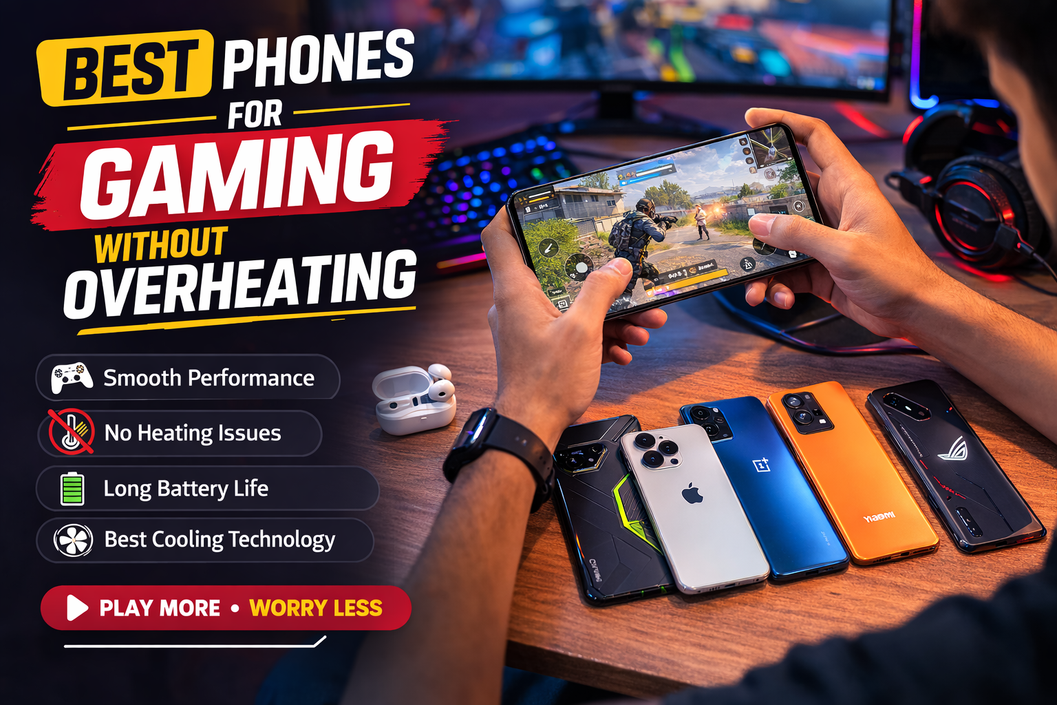 High performance gaming smartphone with advanced cooling system designed for smooth gameplay without overheating
