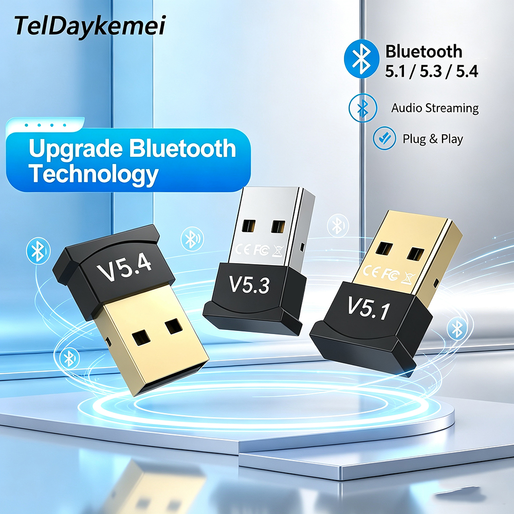 USB Bluetooth 5.4/5.3/5.1 Adapter for PC Laptop Computer Wireless Dongle Bluetooth Adapter Support Mouse Keyboard