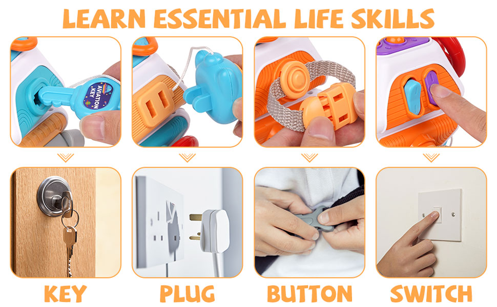 Baby Busy Board Cube Montessori Sensory Toys for Toddler