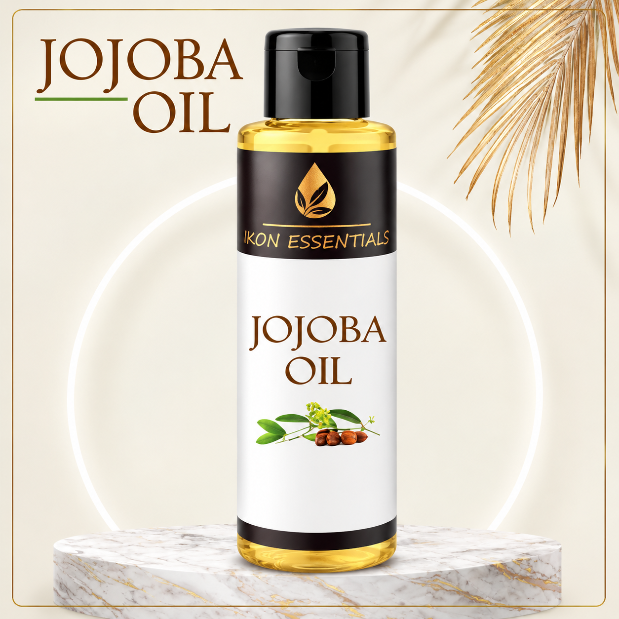 JOJOBA OIL UNAAB IKON ESSENTIALS 50 ML 100 ML 250 ML 450 ML COLD PRESSED PURE AND NATURAL for Men And Women Organic Hair Care - Reduces Hair Fall | Promotes Hair Growth