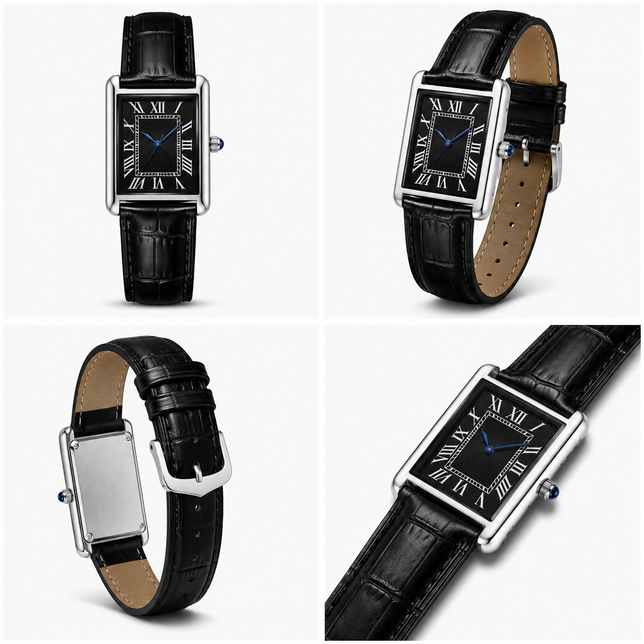 Elegant Vintage Rectangular Quartz Wrist Watch for Men