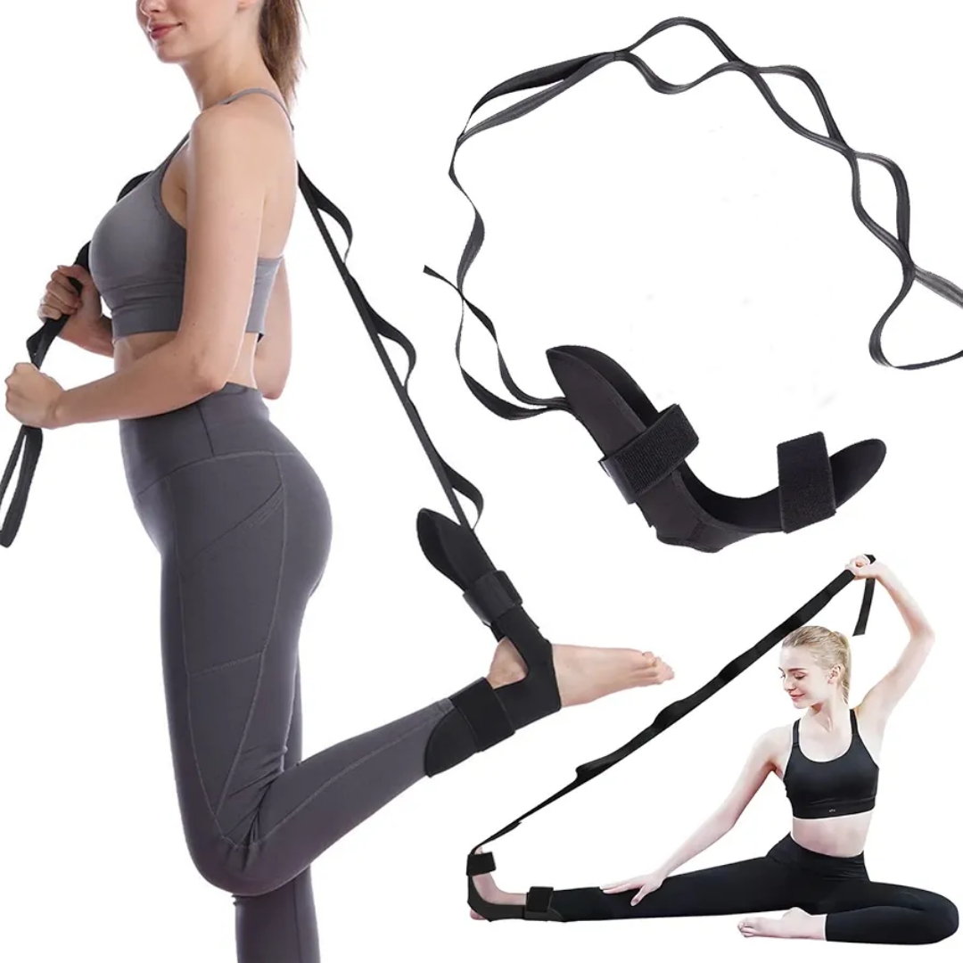Yoga Foot & Leg Stretch Strap,Foot and Calf Stretcher Belt with Loops -Stretching Strap For Plantar Fasciitis, Heel Spurs, Foot Drop, Achilles Tendonitis & Hamstring , Gymnastic Hamstring Strength Training