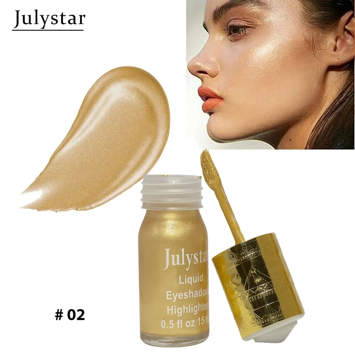 Julystar Liquid Eyeshadow Highlighter – 4 Shades | Long Lasting Shimmer Makeup for Eyes & Face