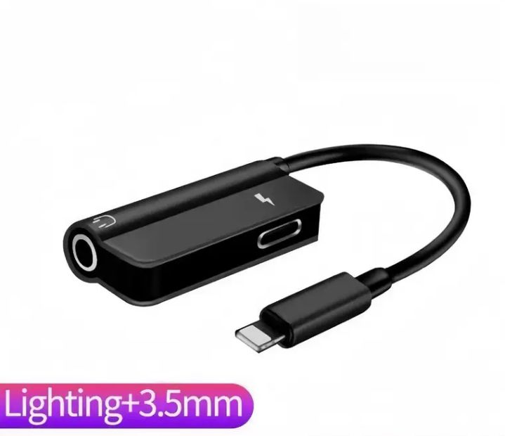 2-in-1 Lightning to 3.5mm Earphone Jack Splitter Adapter | Fast Charging & AUX Converter | Direct Plug & Play (No Bluetooth Needed) | loS 17/18 Compatible