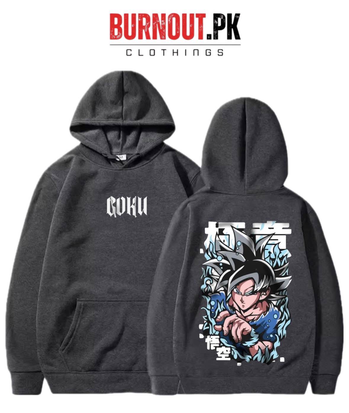 BURNOUT.PK NEW TRENDY WINTER COLLECTION PREMIUM QUALITY DTF DIGITAL HIGH QUALITY GOKU PRINTED HOODIES FOR MENS + BOYS + WOMENS