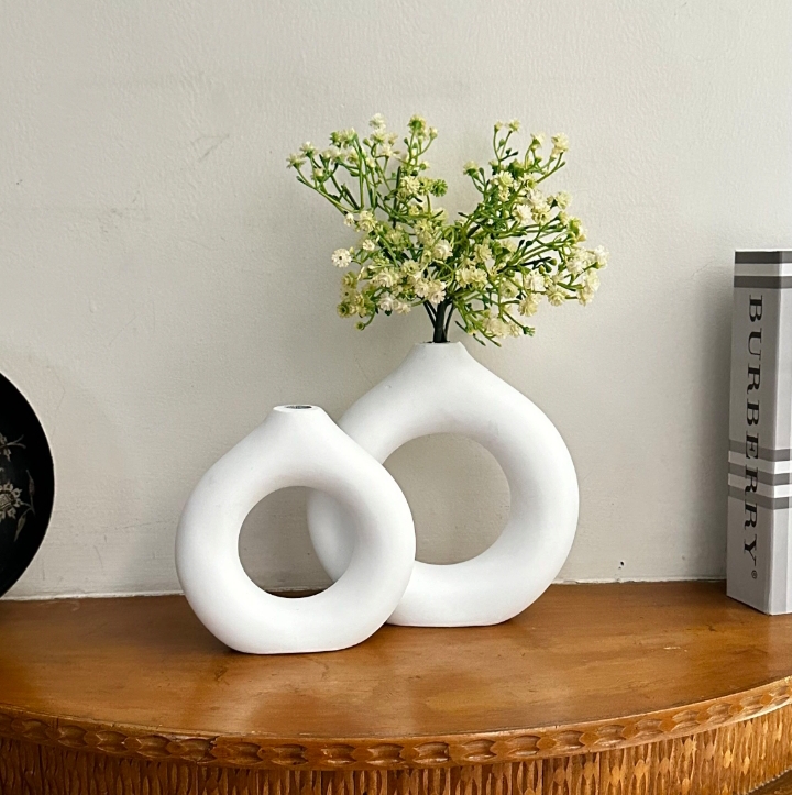 Donut vase 2 piece set for home decoration