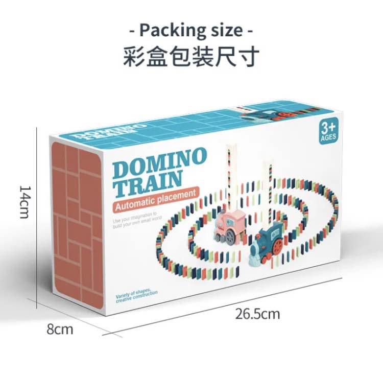 Kids Domino Train Car Set Sound Light Automatic Laying Domino Brick Colorful Dominoes Blocks Game Educational DIY Toy Gift